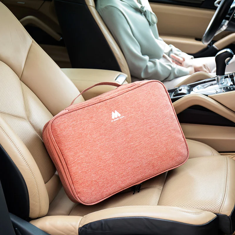 MultiLayer Briefcase Multifunction Document Storage Bag Organizer Case Home Travel Passport Box With Lock Cosmetic Bag 1PC