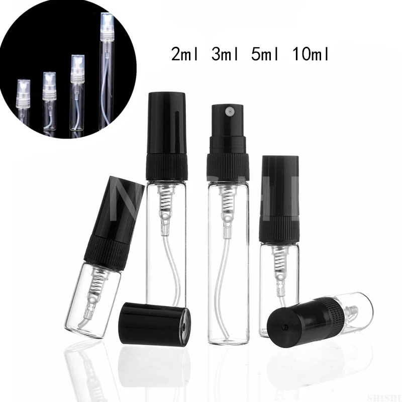 

5 Pcs Clear Glass Spray Bottle Perfume Atomizer Mini cosmetic Sample Test Bottle Thin Glass Vials Nebulizer 2ml 3ml 5ml 10ml