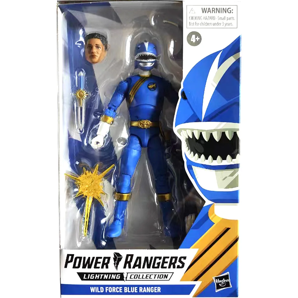 Original Hasbro Power Rangers Lightning Collection WILD FORCE BLUE RANG 6 Inch Action Figure Collection Model Toy Gift
