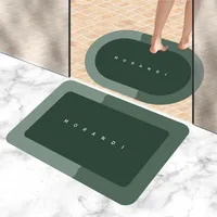 LUOLAL Anti-diatom Mud Home Rug Floor Mat Modern Minimalist Bathroom Door Foot Mat Bathroom Water Absorption Oval Small Carpet