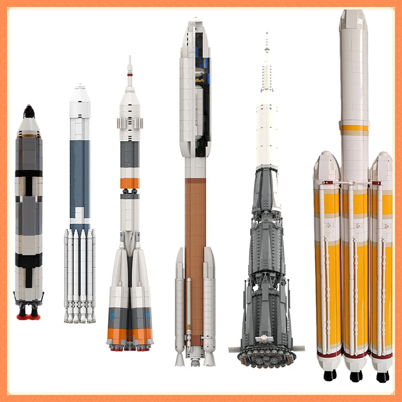 

Конструктор MOC Rocket Delta IV тяжелый V-образный масштаб, Детский конструктор для исследования, Аэрокосмическая модель со спутником, детские игрушки, подарки