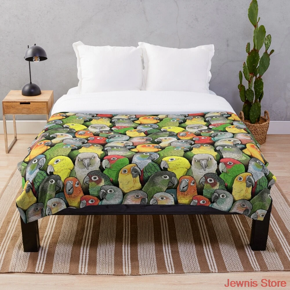 

Colour of Conures Throw Blanket Bedding Sherpa Fleece Throw Blankets Bed Sofa Cover Child Kids Adults Gift Bedspread