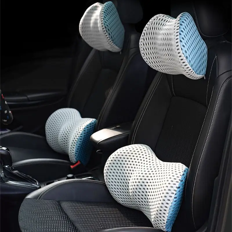 

Memory Foam Car Seat Cushion Auto Seat Support Waist Pillow Car Neck Pillow Massage Headrest Automobile Lumbar Back Cushion Sets