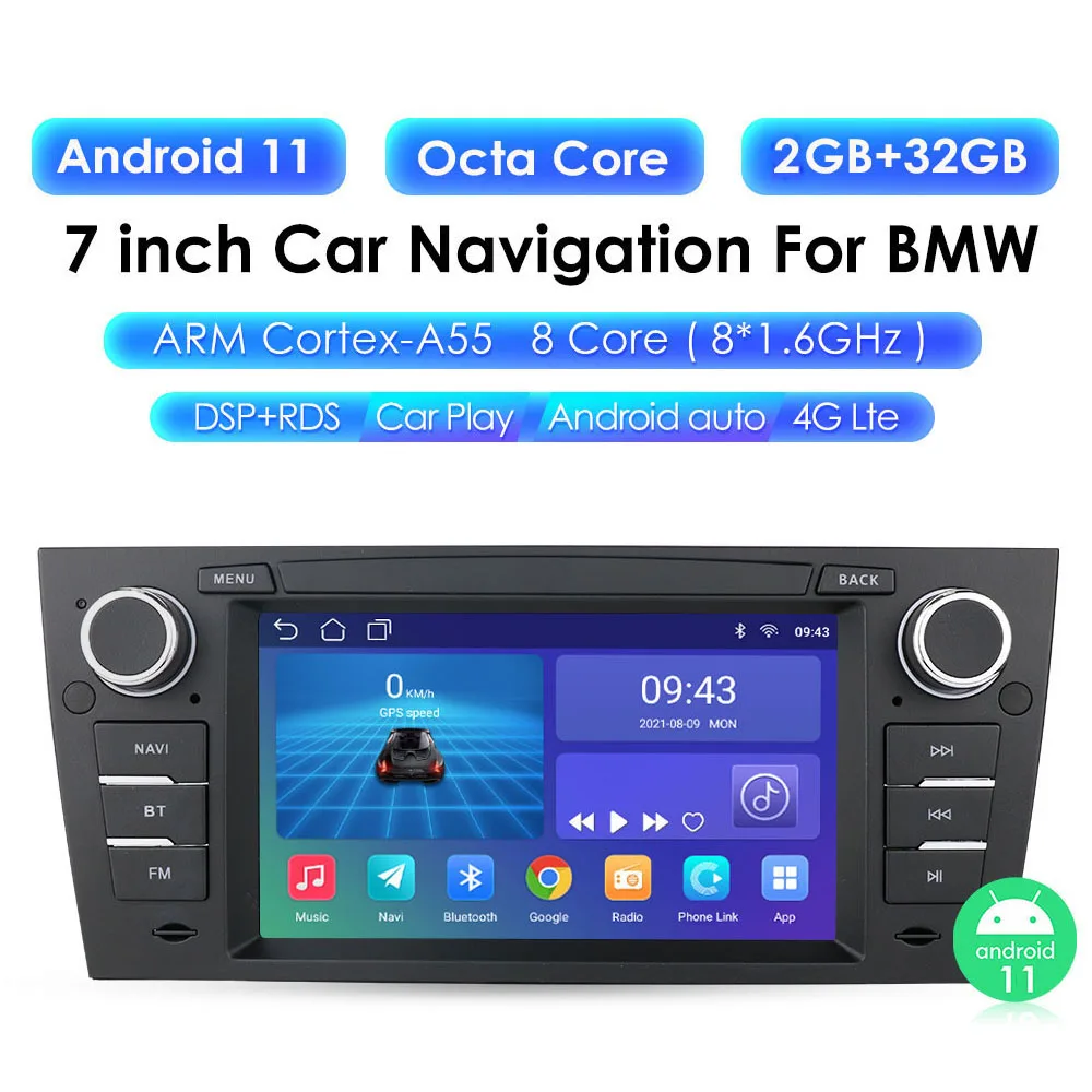 

7 inch Android 11 Car GPS Navigation Radio Multimedia Player for BMW E90,E91,E92,E93,3 series