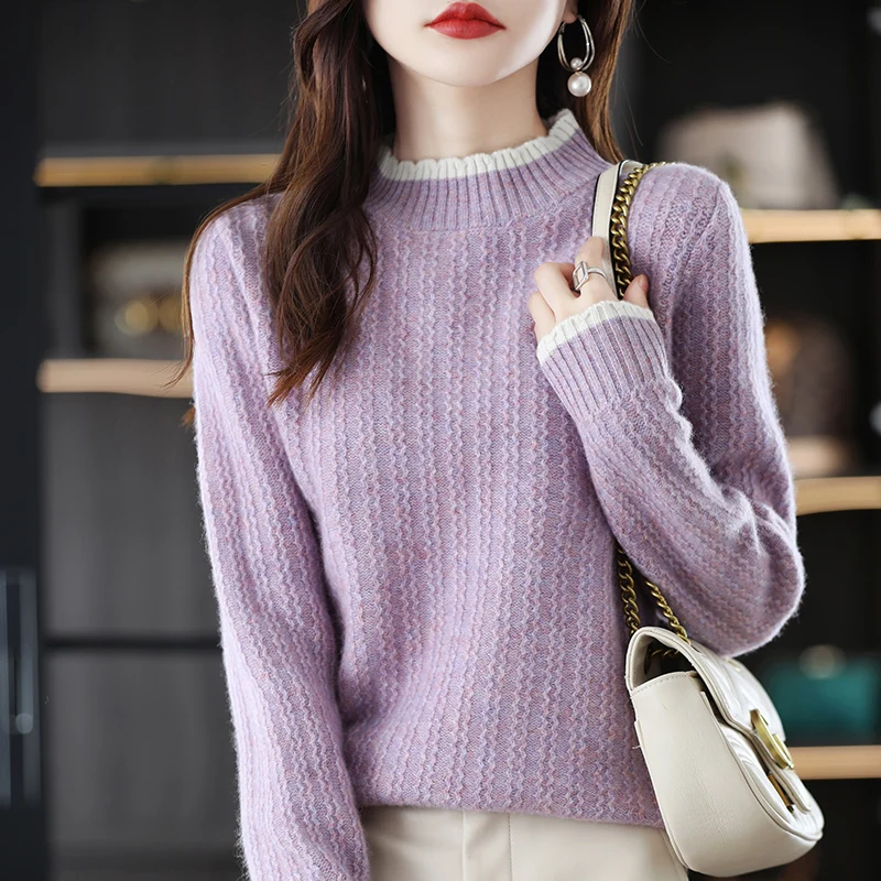 

Осень-зима, новинка 100%, Женский облегающий трикотажный свитер-водолазка с длинными рукавами, универсальный облегающий пуловер