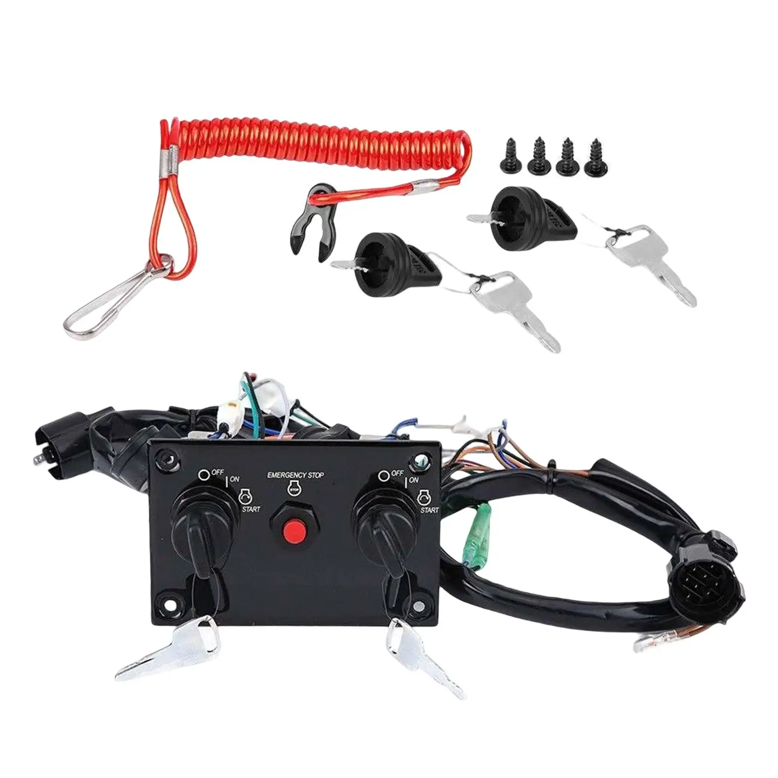 

Marine Outboard Dual Engine Key Switch Panel 37100-96J14 Twin Switch Fits for Suzuki Outboard Engines Assembly Motorbikes Parts