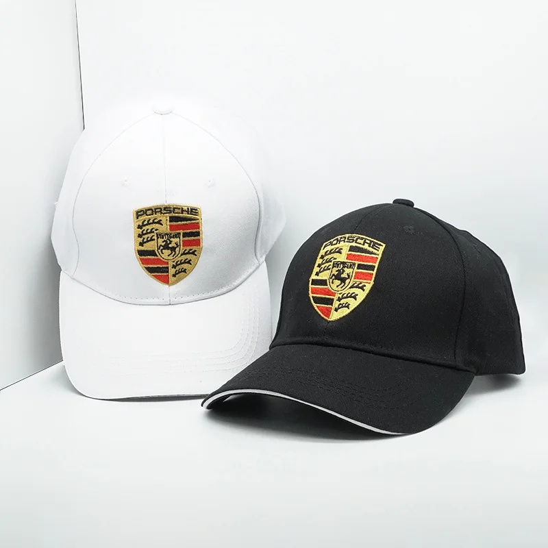 Фото Бейсбольная кепка Snapback с эмблемой автомобиля, регулируемая повседневная кепка для Porsche 911 Cayenne Carrera 928 Panamera Boxster Macan 918 №2