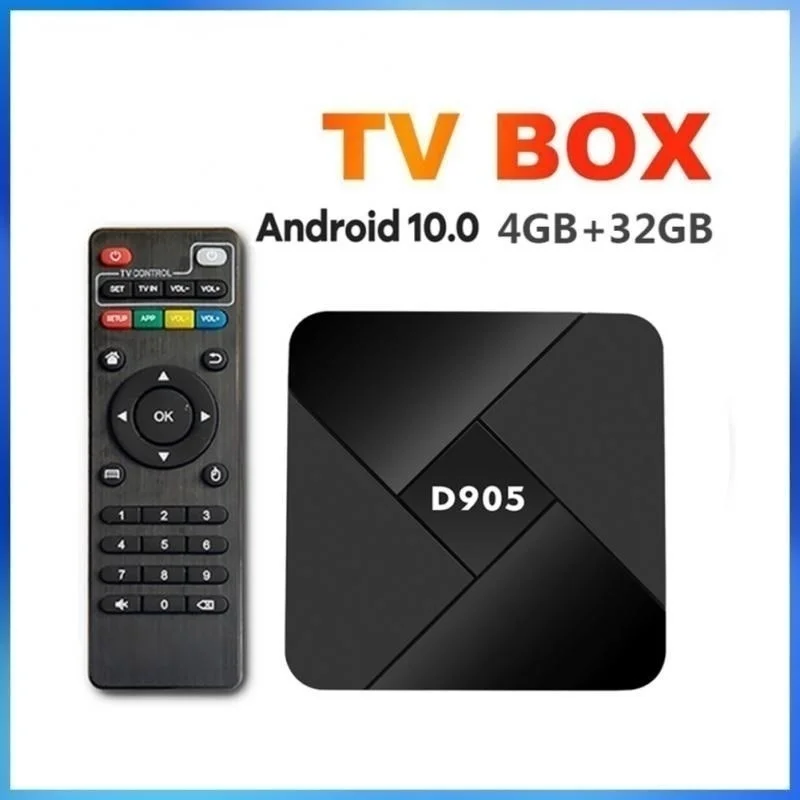 

Smart TV Box Android 10.0 Wifi 2.4G 4GB 32GB Media Player D905 4K Ultra HD Amlogic S905 Penta Core/Youtube Android Set Hot Sale