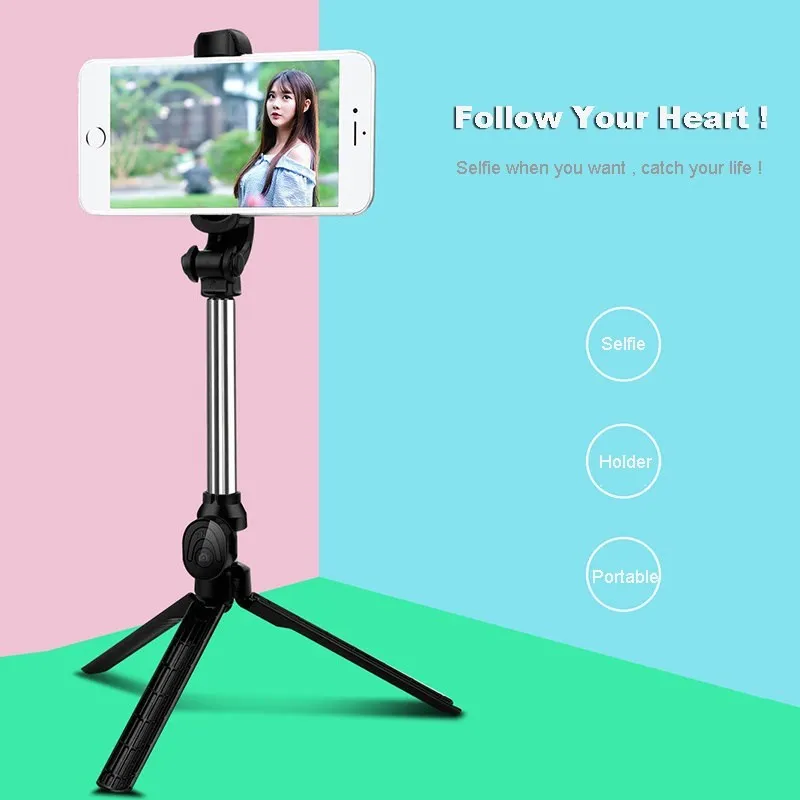 

Wireless Bluetooth Selfie Stick Tripod With Remote Control For IPhone/Huawei/Samsung Android Mobile Monopod Selfie Stick Shutter