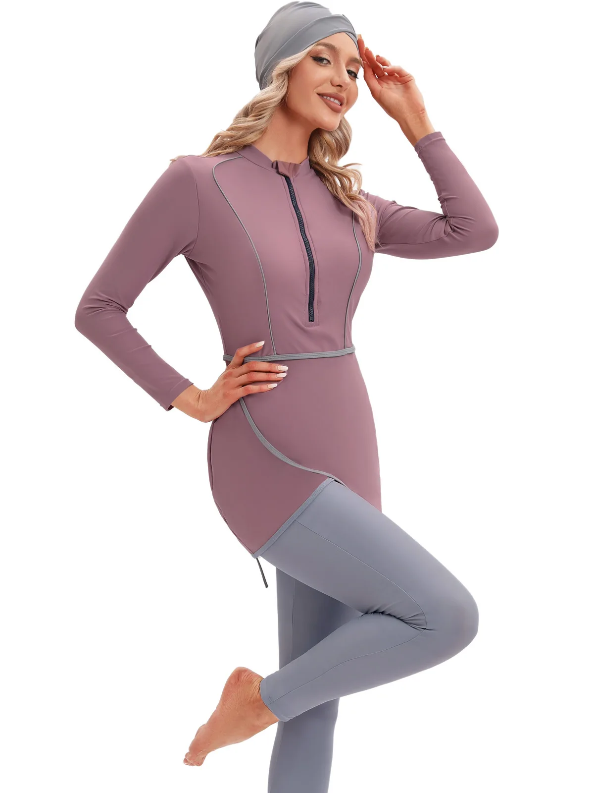 Новый мусульманский женский купальник скромный лоскутный хиджаб с длинными