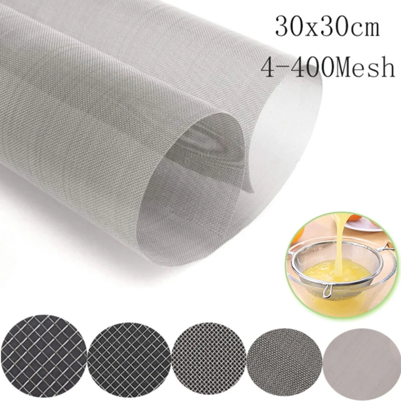 

5-200 Mesh Stainless Steel Mesh Filter Net Metal Front Repair Fix Mesh Filtration Woven Wire Screening Sheet Screening Filter