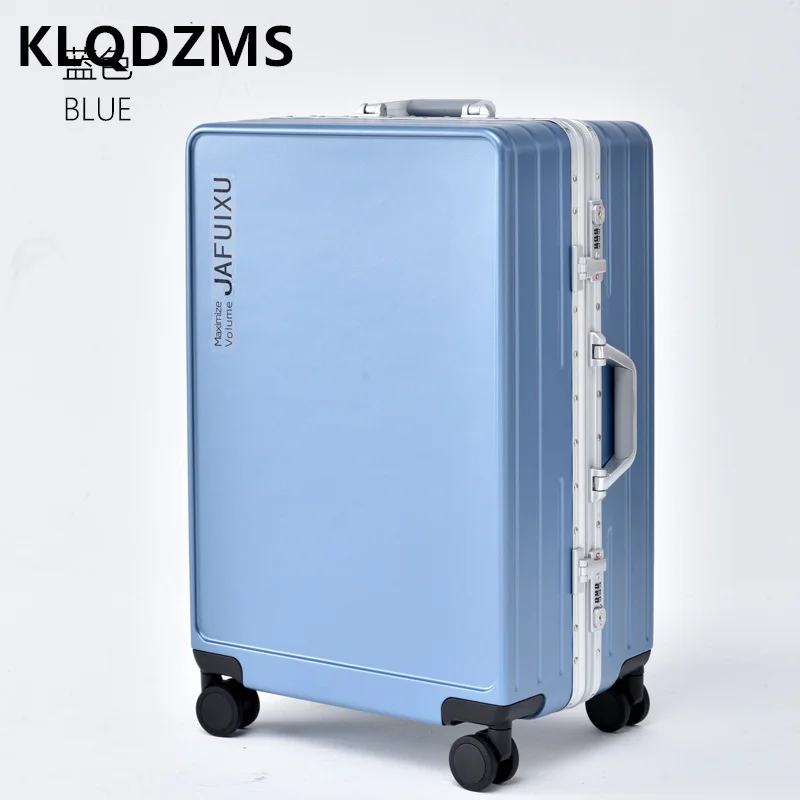 KLQDZMS New Universal Luggage Tide Aluminum Frame Silent Wheel Suitcase 20