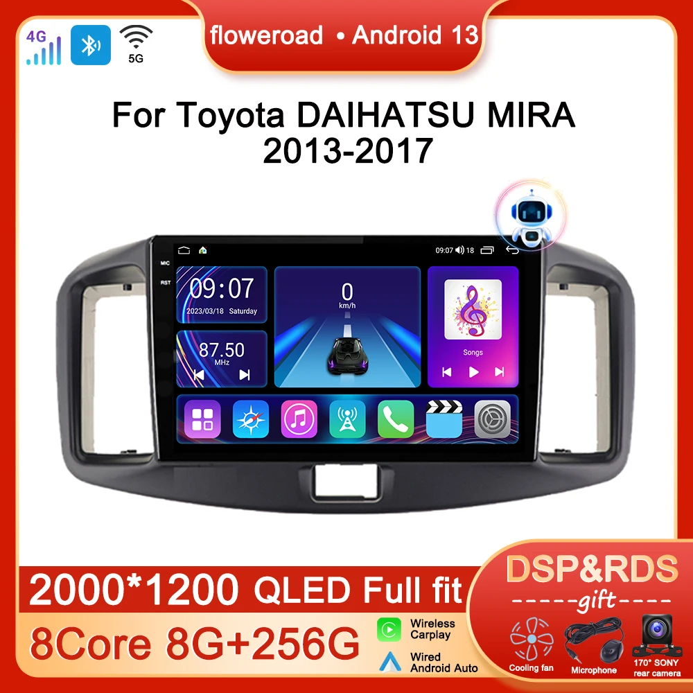 

Автомагнитола на Android 13, мультимедийный плеер для Toyota DAIHATSU MIRA 2013-2017, GPS-навигация, Автомагнитола для Carplay, стерео видео, 2DIN, 2 DIN