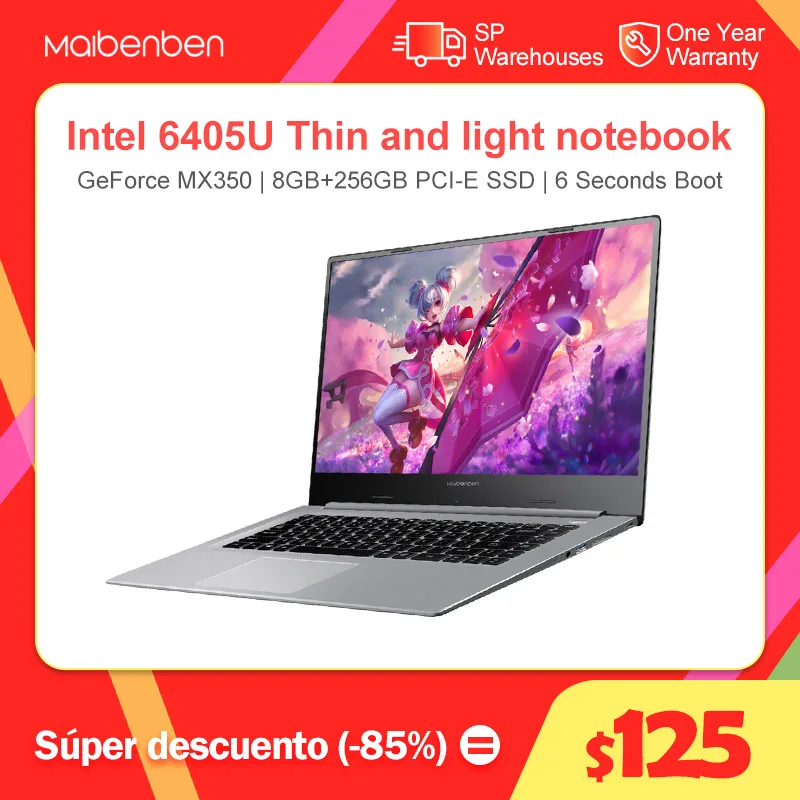 MAIBENBEN XiaoMai 6Pro-E5100 ноутбук 10th Intel 6405U/ MX350/15 6 &quotADS/8 Гб RAM + PCI-E SSD/Linux один год гарантии -