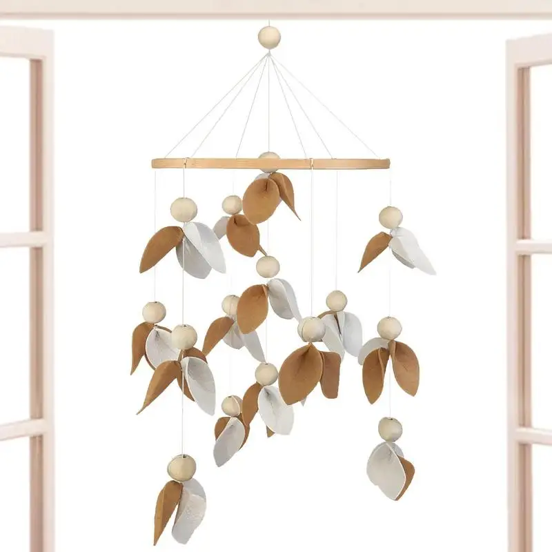 

Детская мобиль ручной работы из мягкого войлока, мобиль для кроватки, деревенский лес, декор с листьями, без держателя, мягкая подвеска для мальчиков, девочек, спальни, кабинки, баб