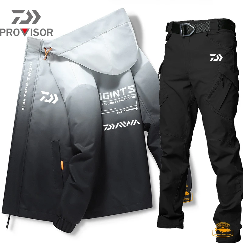 

Новинка, зимняя мужская хлопковая одежда Daiwa DAIWA для рыбалки, мужская спортивная толстовка для улицы, рыбалки и длинные брюки DAIWA Fishing