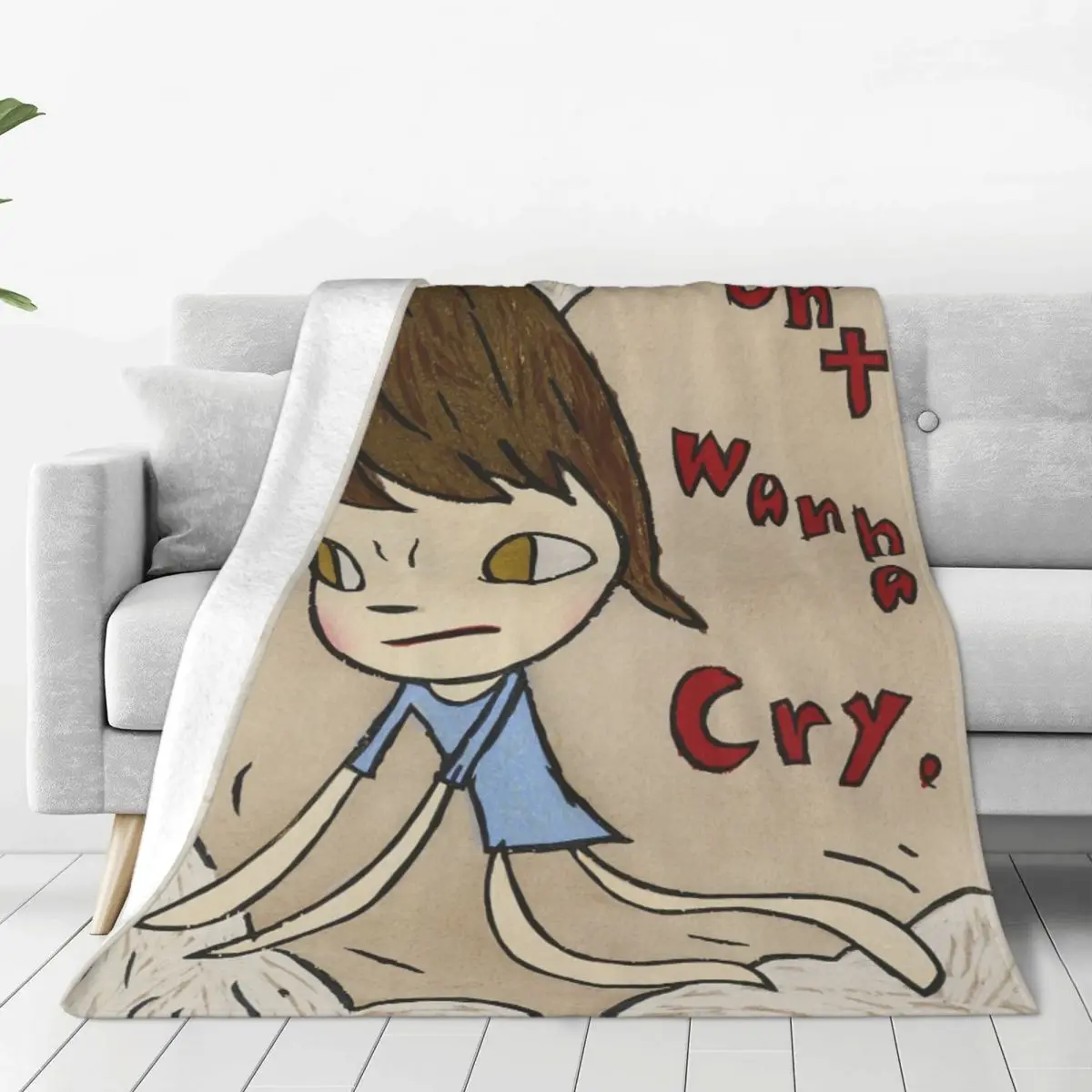 

Yoshitomo Nara Blankets Dont Wanna Cry Art Flannel Throw Blanket Bedroom Sofa Printed Soft Warm Bedsprea