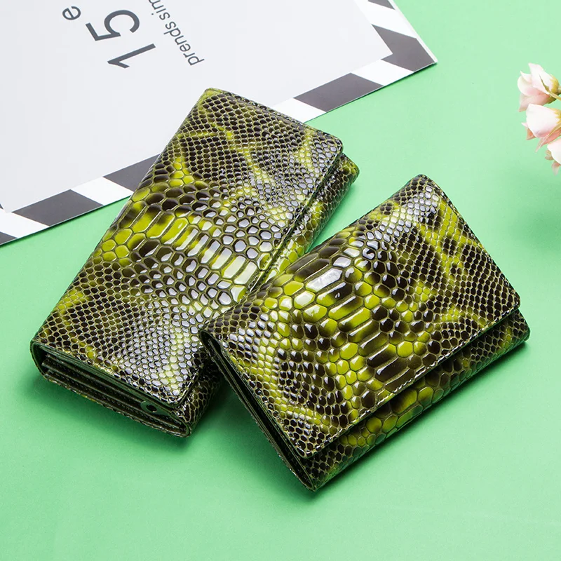 

Female Coin Purse Genuine Leather Long Women Wallet Serpentine Design Phone Purses For Ladies Cardholder Clutch Money Bag