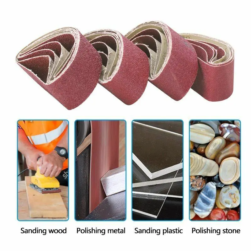 

5PCS Sanding Belts 80-400 Grits Wood Metal Grinding Polishing Sandpaper 610×100mm Abrasive Bands For Belt Sander Abrasive Tool