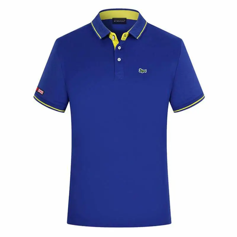 Мужская спортивная рубашка-поло с коротким рукавом и вышивкой |