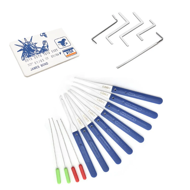 

Hittoal Blue 12pcs Lock Picker Set Key Stainless Steel 5pcs LockPick Set Practical Combination Professional Multi Locksmith Tool