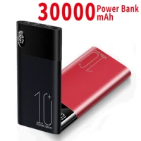 30000mah power bank dual usb fast charging with digital display external battery lightweight portable battery for iphone xiaomi