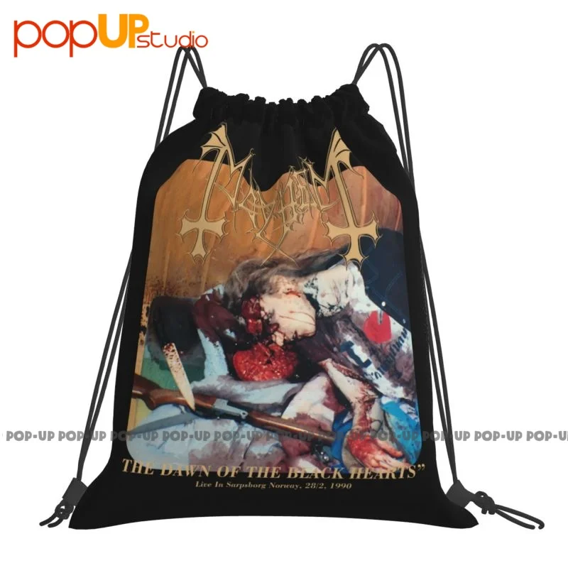 Черные металлические сумки на шнурке Mayhem Dawn Hearts 1Burzum Emperor darktron сумка для спортзала
