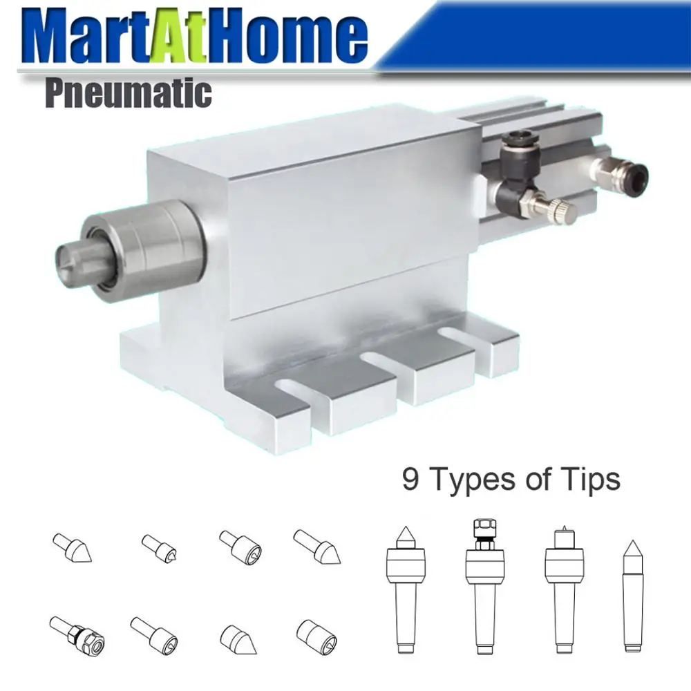 TS65Q Pneumatic CNC Rotary Indexer Tailstock with Thimble Center Height 65MM for CNC Rotary Table, Mill, Lathe