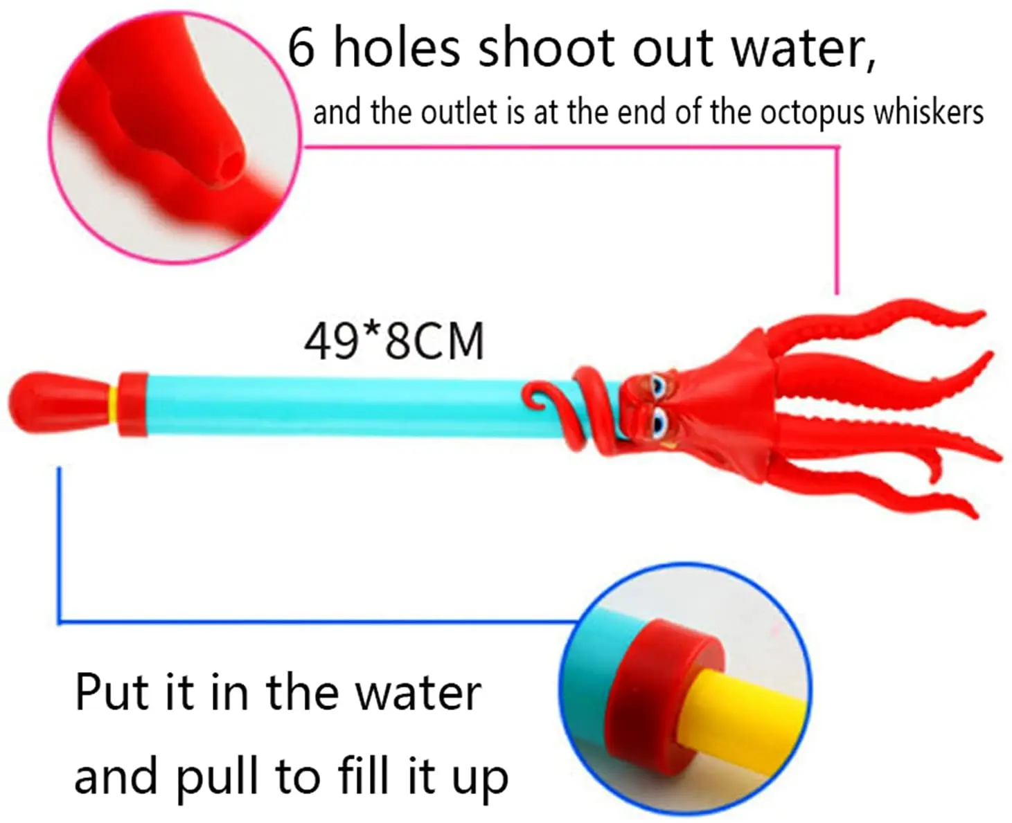 Дурацкая водяная пушка осьминог для детей на открытом воздухе пляжные игрушки Рыбка-клоун родительско-детский пистолет для детей.
