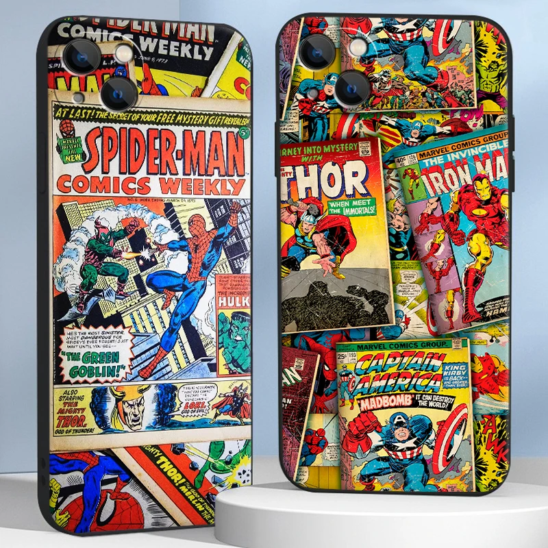 

Avengers Marvel Phone Cases For iPhone 11 12 Pro MAX 6S 7 8 Plus XS MAX 12 13 Mini X XR SE 2020 Coque Soft TPU Carcasa