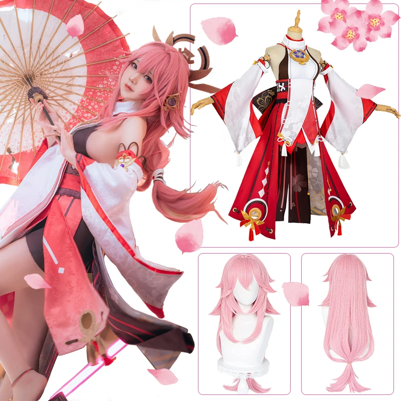 

Женский костюм для косплея Yae Miko из аниме «Genshin Impact Yae Miko Guuji Yae»