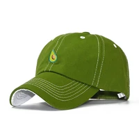 2022 summer female baseball hat pure cotton cartoon embroidered avocado sunscreen hat outdoor fashion male hip hop hat solid