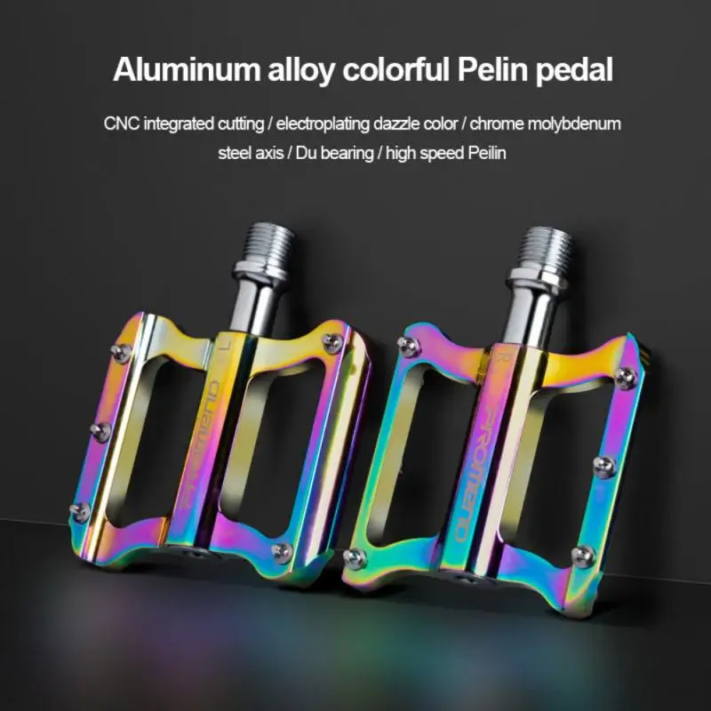 

Педали велосипедные из алюминиевого сплава, ослепительные Нескользящие подшипники для дорожного велосипеда, Велосипедное оборудование, аксессуары