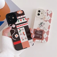 retro profile girls stripe geometry art shockproof phone case for iphone 13 12 11 pro max xs max xr x 7 8 plus case cute cover