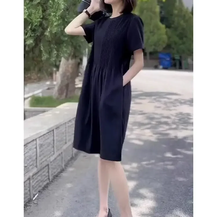 Высококачественное приталенное черное платье для женщин летнее элегантное и