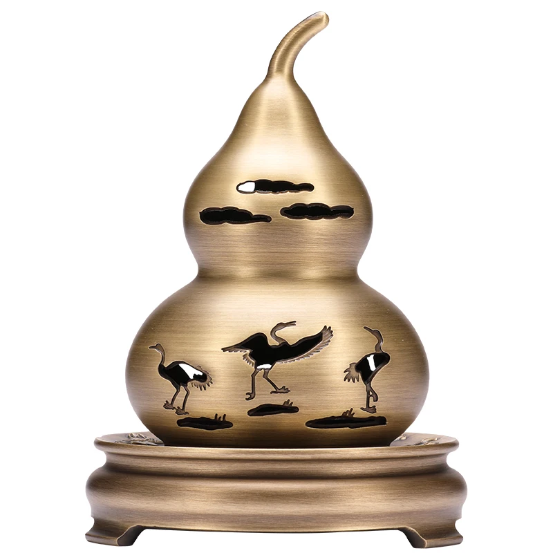 

Copper Gourd Incense Burner Decoration Household Indoor Sandalwood Stove Incense Coil Agarwood Tea Room Incense Ceremony Tray