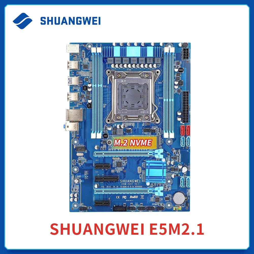 

Материнская плата SHUANGWEI X79, LGA 2011, SATA3.0, USB 3,0, PCI-E, NVME M.2 SSD, поддержка DDR3, REG, ECC, Ram и процессора Intel Xeon E5 V1/V2