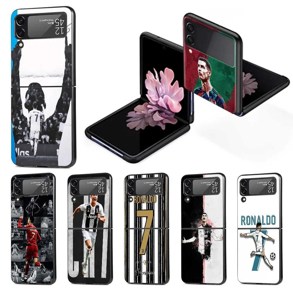 

Чехол для телефона Samsung Galaxy Z Flip4 Flip3, флип-чехол для Z 4 3, чёрные жесткие поликарбонатные Чехлы Zflip4, Роскошные красочные полосы Cr7