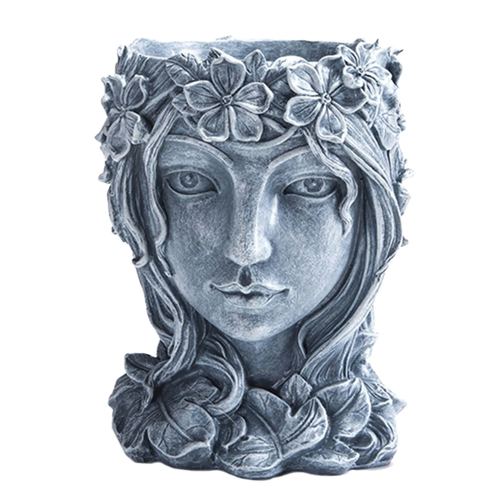 

3D Girl Head Succulent Planter Resin Flowerpot Large Caliber Goddess Head Macetas Succulent Flower Pot Garden Terrace Yard Decor