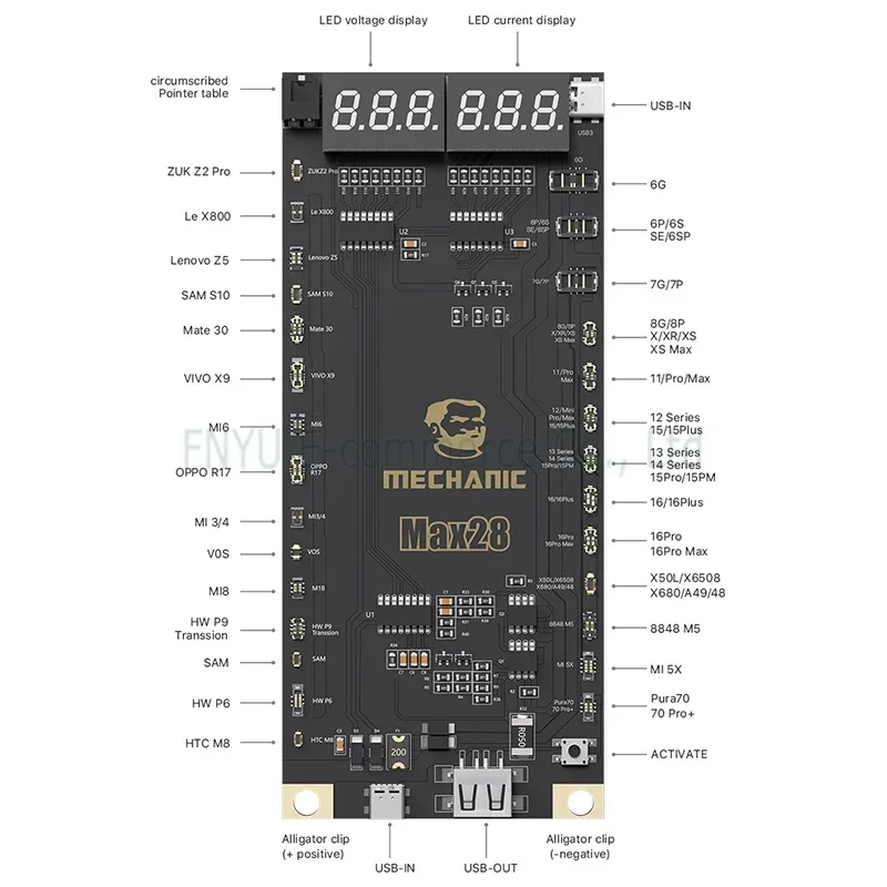 Плата обнаружения активации аккумулятора MECHANIC Max28 для IPhone 6G-16 Pro Max Android