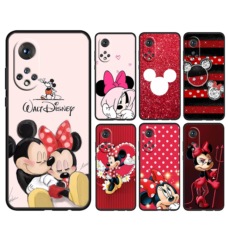 

Red Mickey Minnie For Honor 80 70 60 50 30 20 20 10 9 9X 9A 9C X8 8A Pro Plus Lite 4G 5G Silicone Black Phone Case Coque Capa