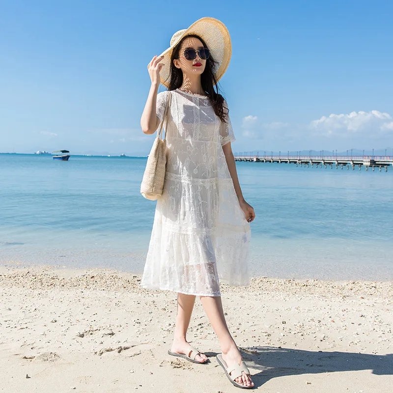 

Женское платье из шелка тутового шелкопряда, свободное платье с широкой юбкой, однотонное платье в молодежном стиле, лето 2022