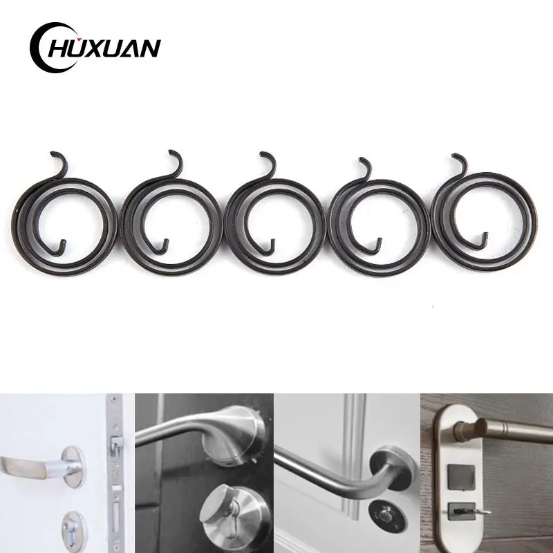 

5pcs Replacement Spring For Door Knob Handle Lever Latch Internal Coil Repair Spindle Lock Torsion Spring Flat Section Wire Home