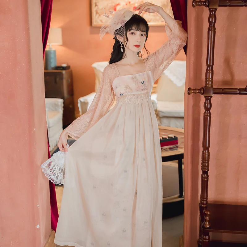 

Women's Han Chinese Clothing Chinese Style Ancient Fairy Elegant Spring Fairy Women's Clothing Modern Improved Dress
