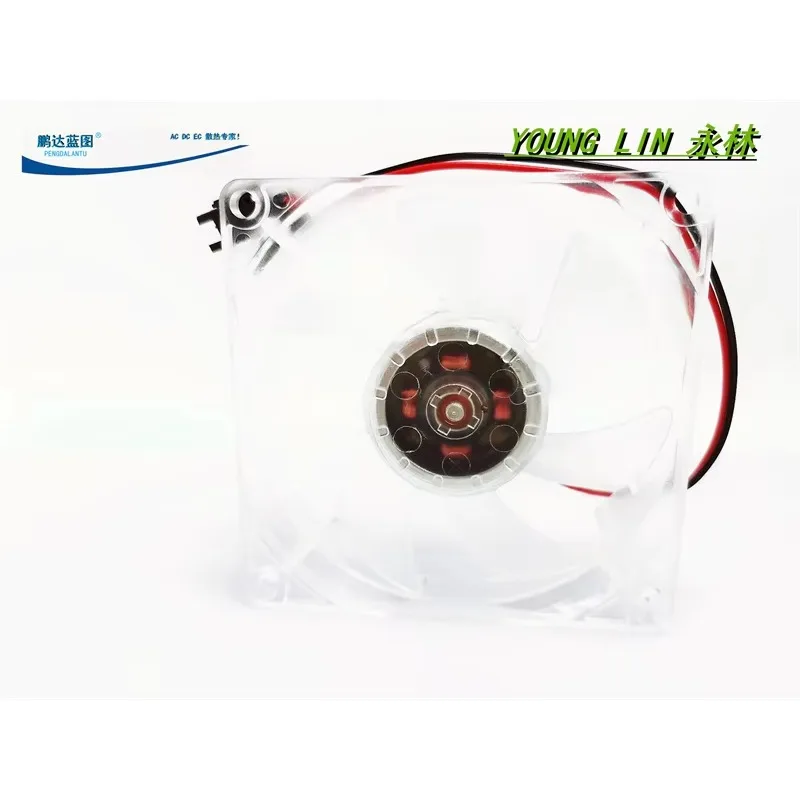 Фото pa Новый бесшумный Yonglin DFS802512L прозрачный 8025 12 В 1,1 Вт корпус 8 см охлаждающий вентилятор 80*80*25 мм №4
