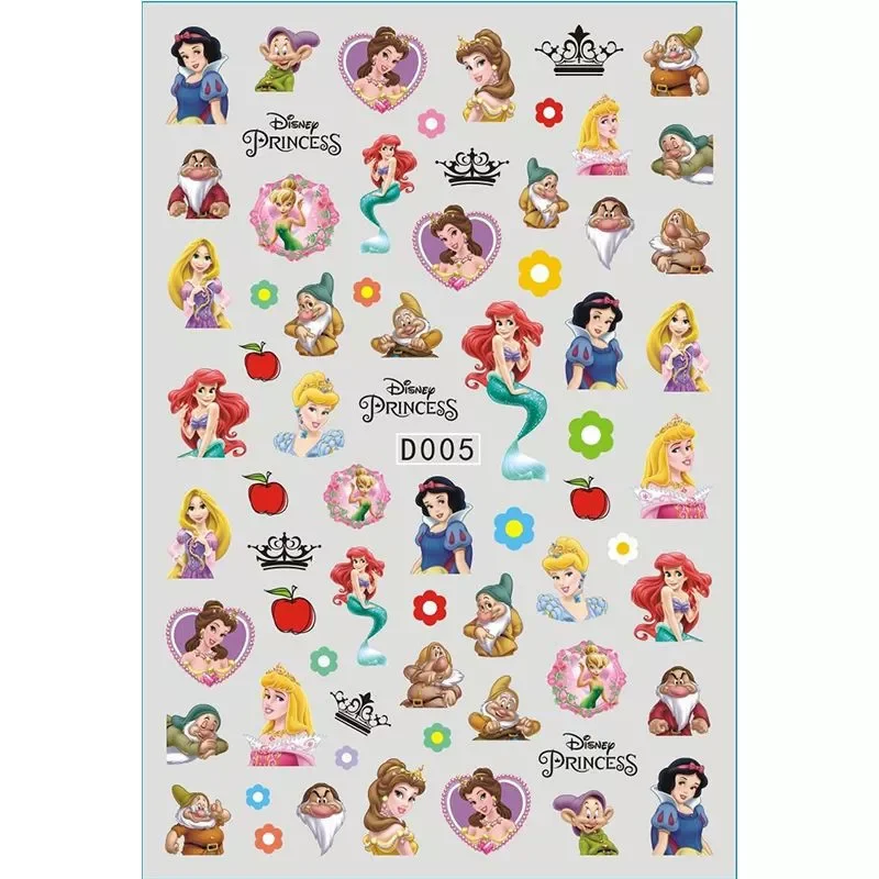 

Новинка, стикер, Белоснежка, Русалка, Микки и Минни, аппликация для ногтевого дизайна, декоративный слайдер для ногтей