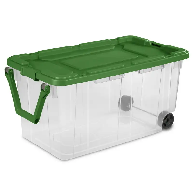 

Qt. Wheeled Storage Box Elf Green Set of 2