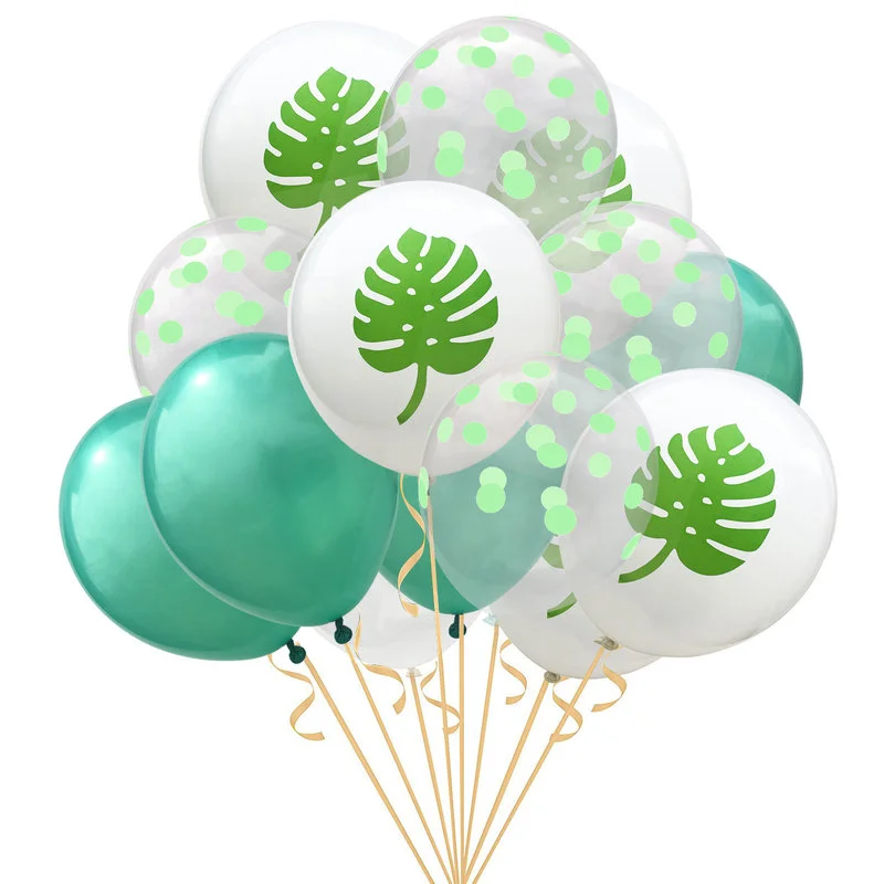 

1Set Flamingo Palm Leaves Confettifoil Balloons Birthday Hawaiian Tropical Balloons Birthday Party Decorations Supplies Globos