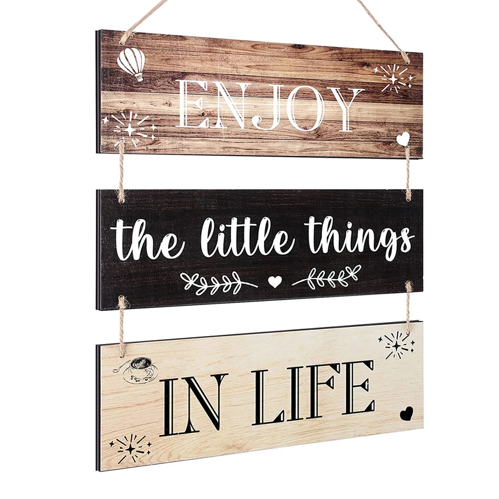 

Quote Hanging Sign Enjoy The Little Things In Life Wall Art Rustic Board Wooden Family Living Room Saying Farmhouse Home Bedroom