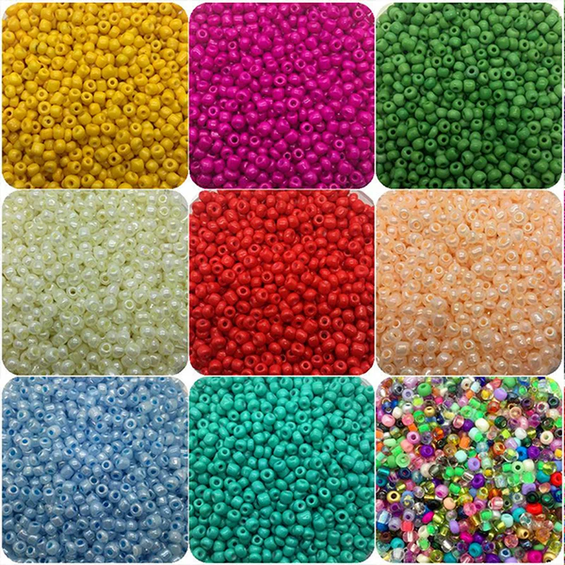 

1000 Pcs 2mm DIY Charm Czech Glass Acrylic Seed Beads Bracelet Necklace Jewelry Making Accessories